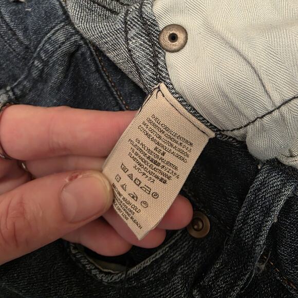 Free People Medium Wash Raw Hem Structured Stretch Flare Casual Jeans Size 31 - Picture 3 of 8